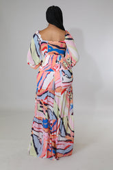Chiffon Lace-up Waist-Controlled cropped Flared Jumpsuit